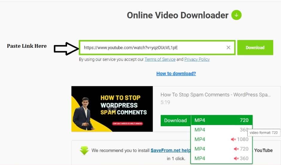 savfrom.net se video kaise download kare